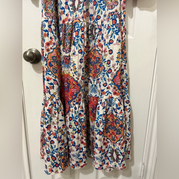 Anthropologie Floral Maxi Dress - Red, Blue, Cream - Picture 6 of 10